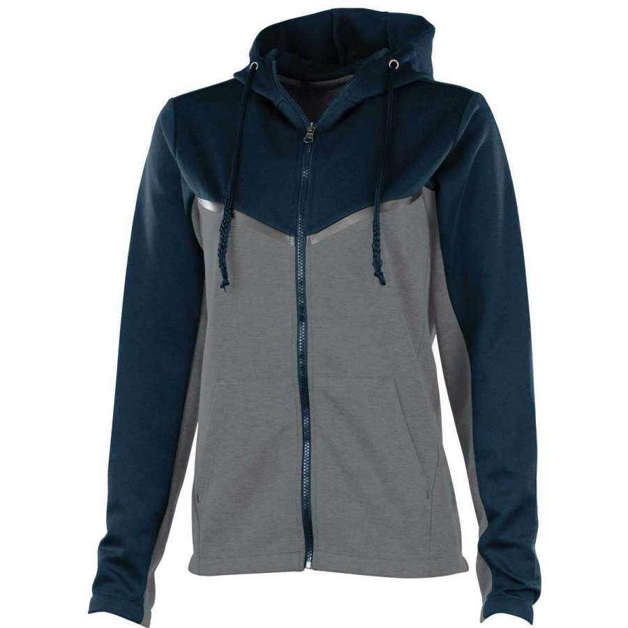 * Charles River Women'S Navy/Grey Seaport Full Zip Hoodie | Full Zips