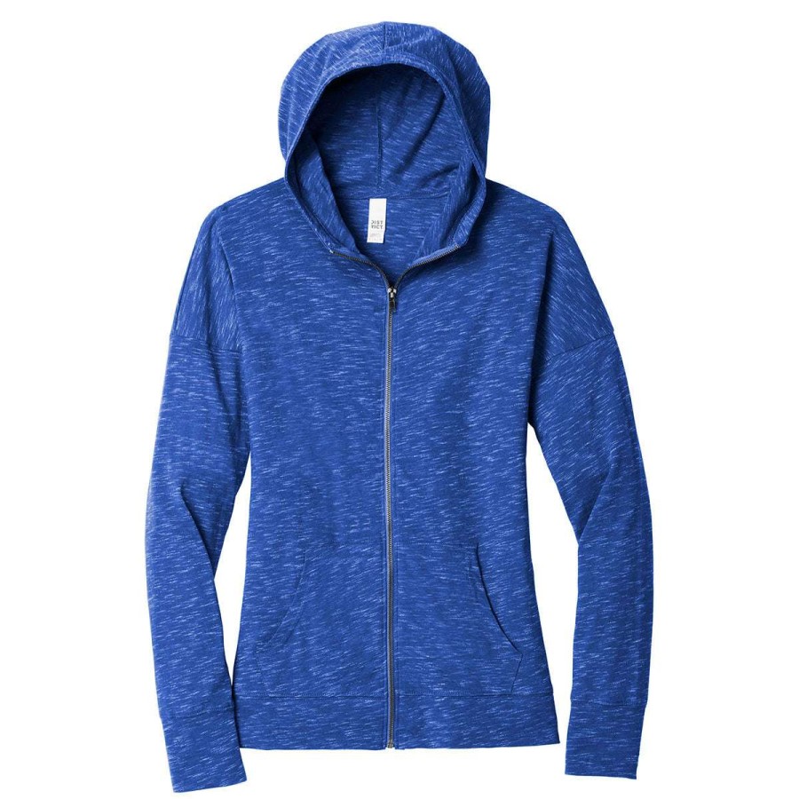 * District Women'S Deep Royal Medal Full-Zip Hoodie | Full Zips