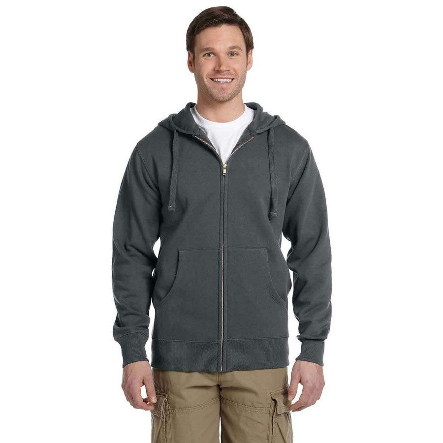 * Econscious Men'S Charcoal Organic/Recycled Full-Zip Hoodie | Full Zips