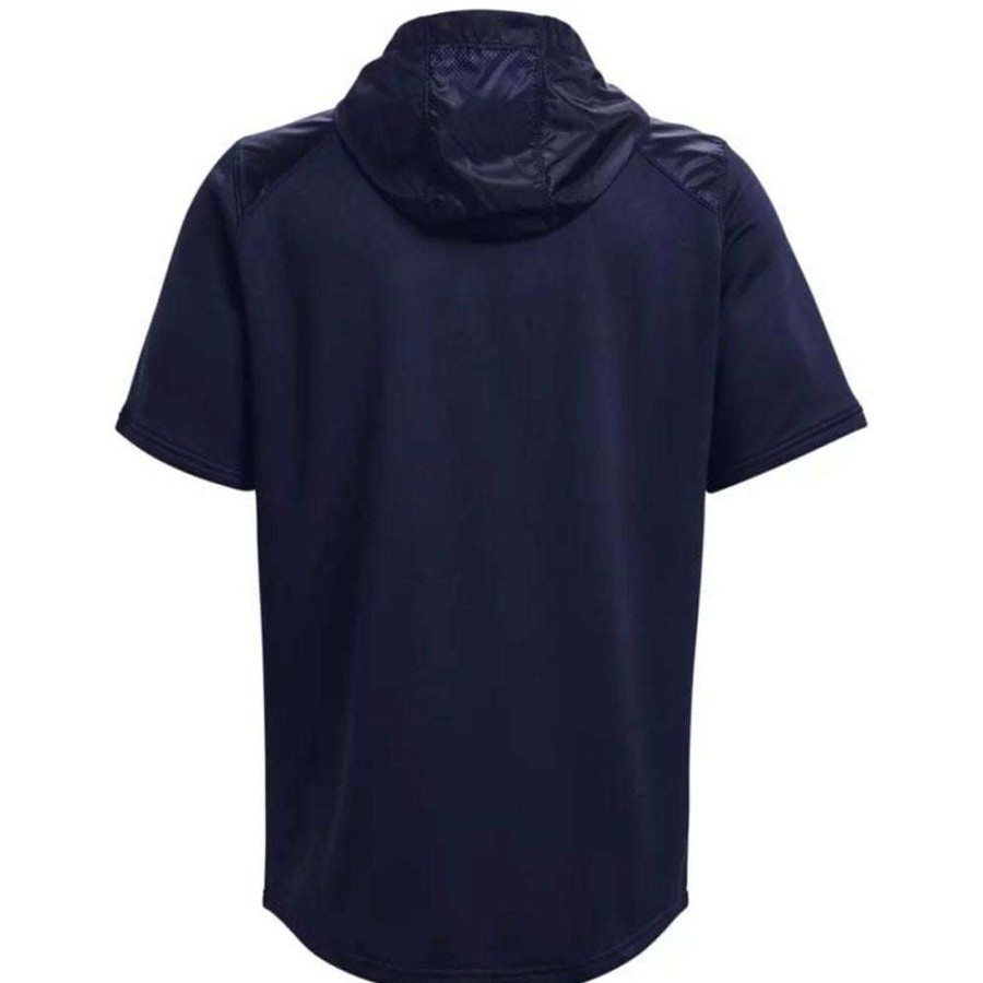 * Under Armour Men'S Midnight Navy/White Command Short Sleeve Hoodie | Quarter Zips