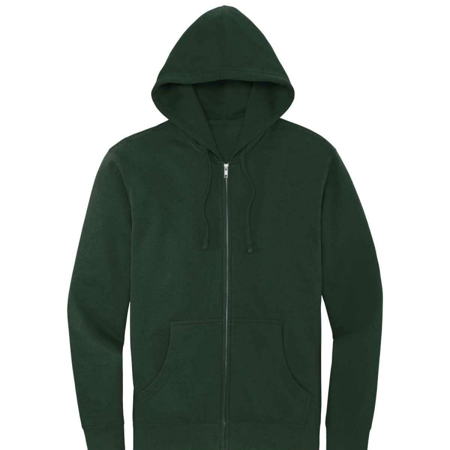 * District Men'S Forrest Green V.I.T. Fleece Full-Zip Hoodie | Full Zips