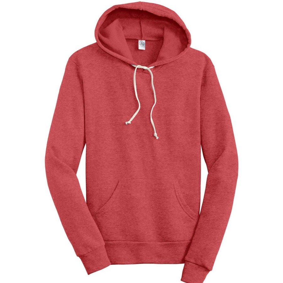 * Alternative Apparel Men'S True Red Challenger Eco-Fleece Pullover Hoodie | Sweatshirts