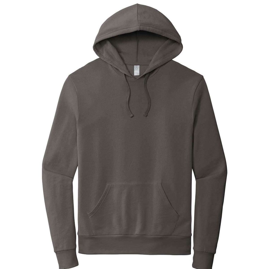 * Alternative Apparel Men'S Dark Grey Washed Terry Challenger Hoodie | Sweatshirts