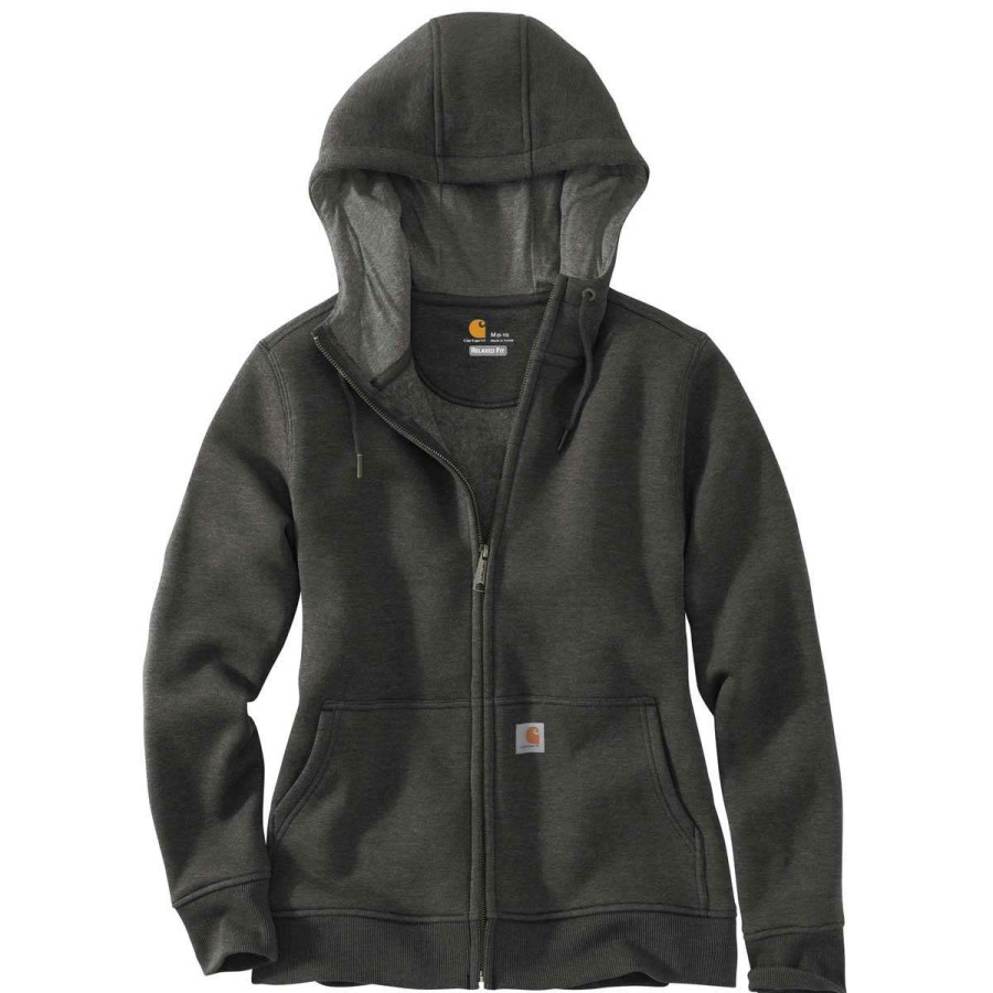 * Carhartt Women'S Carbon Heather Clarksburg Full Zip Hoodie | Full Zips