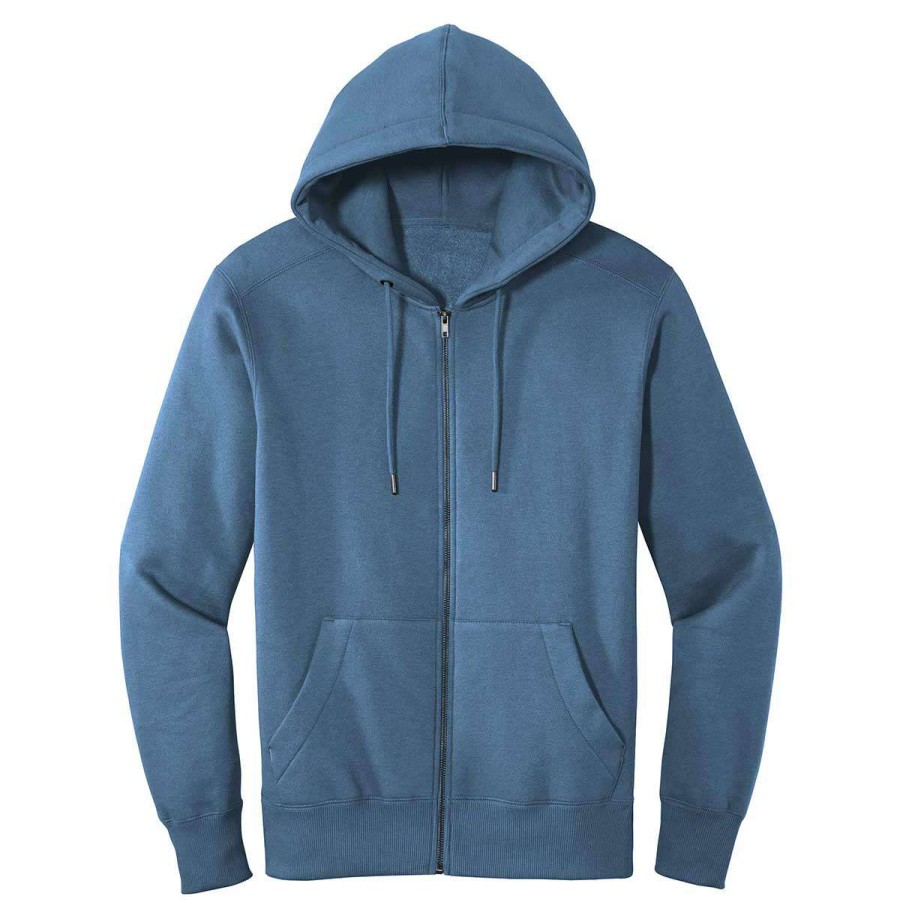 * District Men'S Maritime Blue Perfect Weight Fleece Full-Zip Hoodie | Full Zips