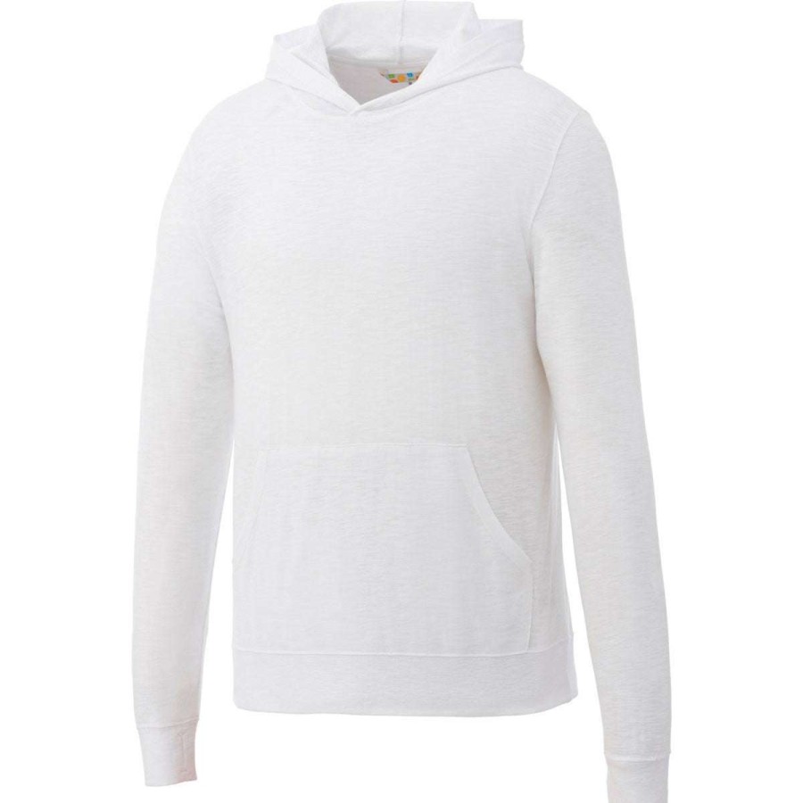 * Elevate Men'S White Howson Knit Hoodie | Sweatshirts