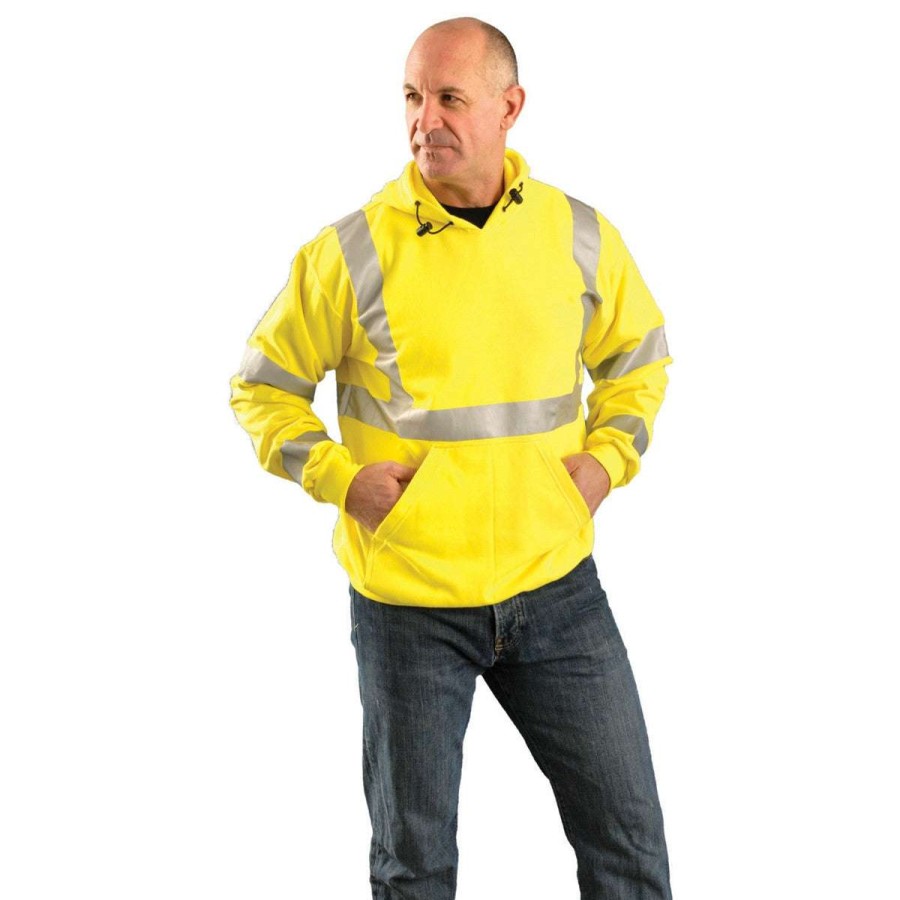 * Occunomix Occunomix Men'S Yellow Premium Flame Resistant Pull-Over Hoodie Hrc 2 | Sweatshirts