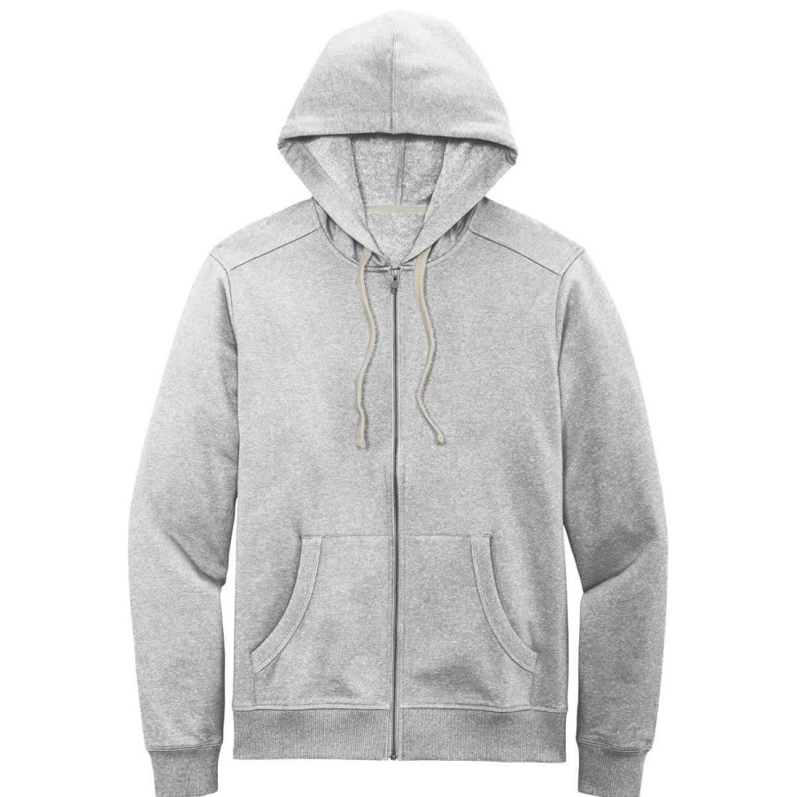 * District Men'S Light Heather Grey Re-Fleece Full-Zip Hoodie | Full Zips