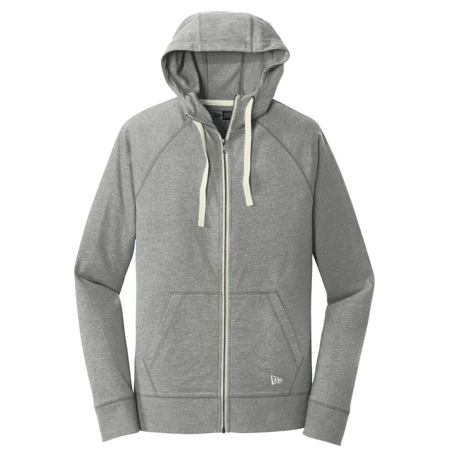 * New Era Men'S Shadow Grey Heather Sueded Cotton Full Zip Hoodie | Full Zips