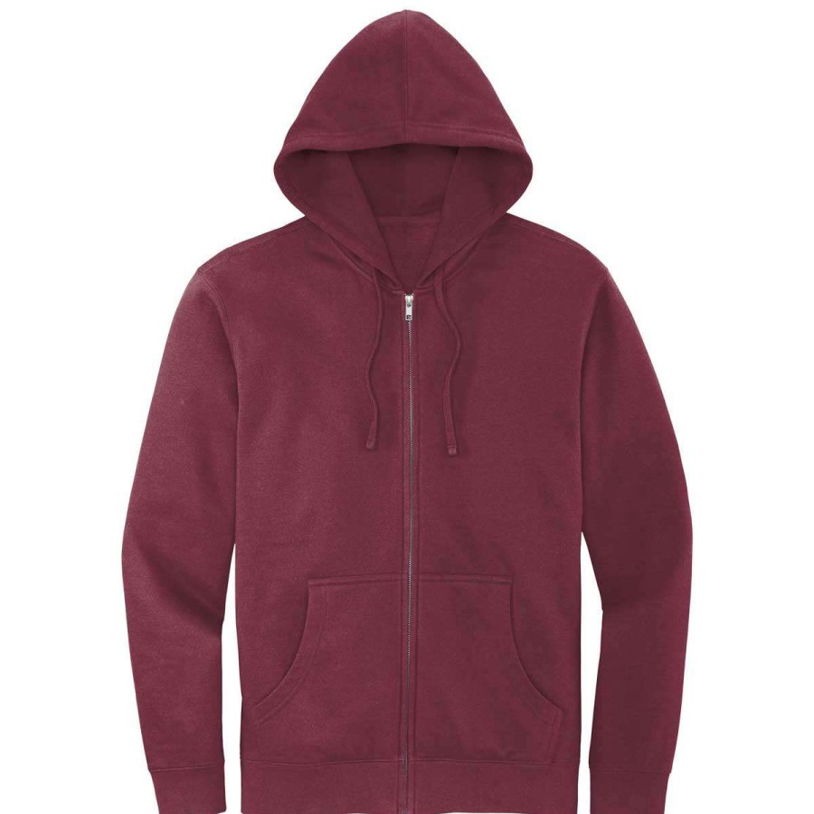 * District Men'S Plum V.I.T. Fleece Full-Zip Hoodie | Full Zips