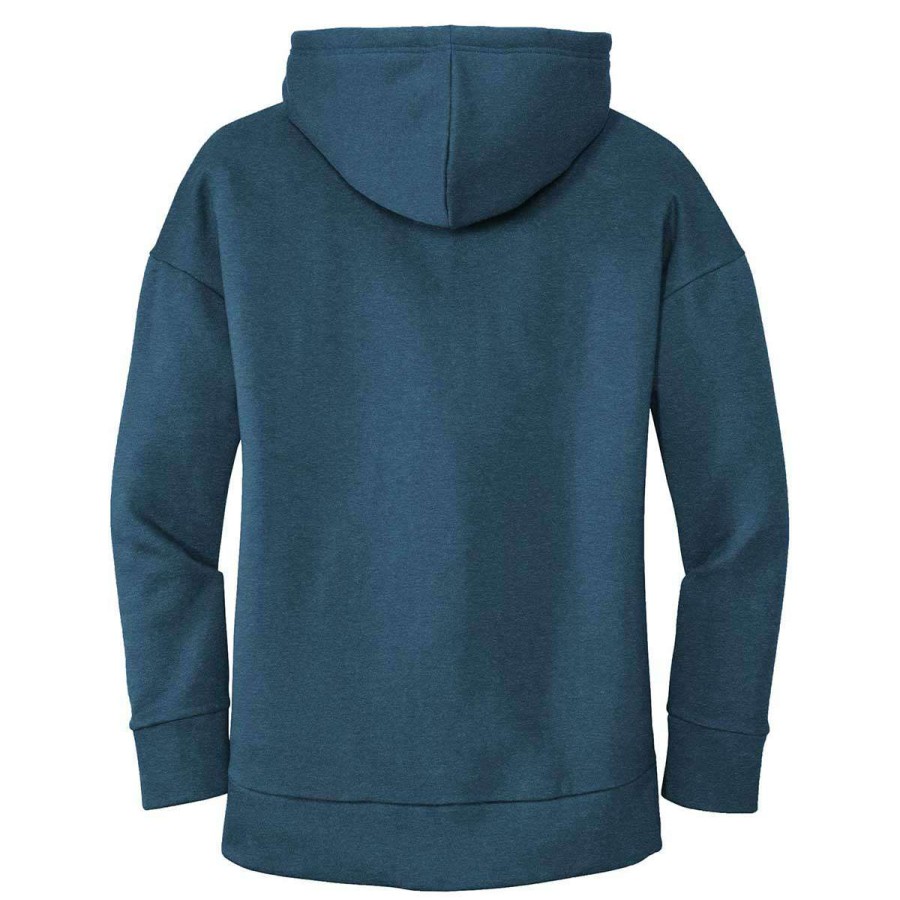 * District Women'S Heathered Poseidon Blue Perfect Weight Fleece Full-Zip Hoodie | Full Zips