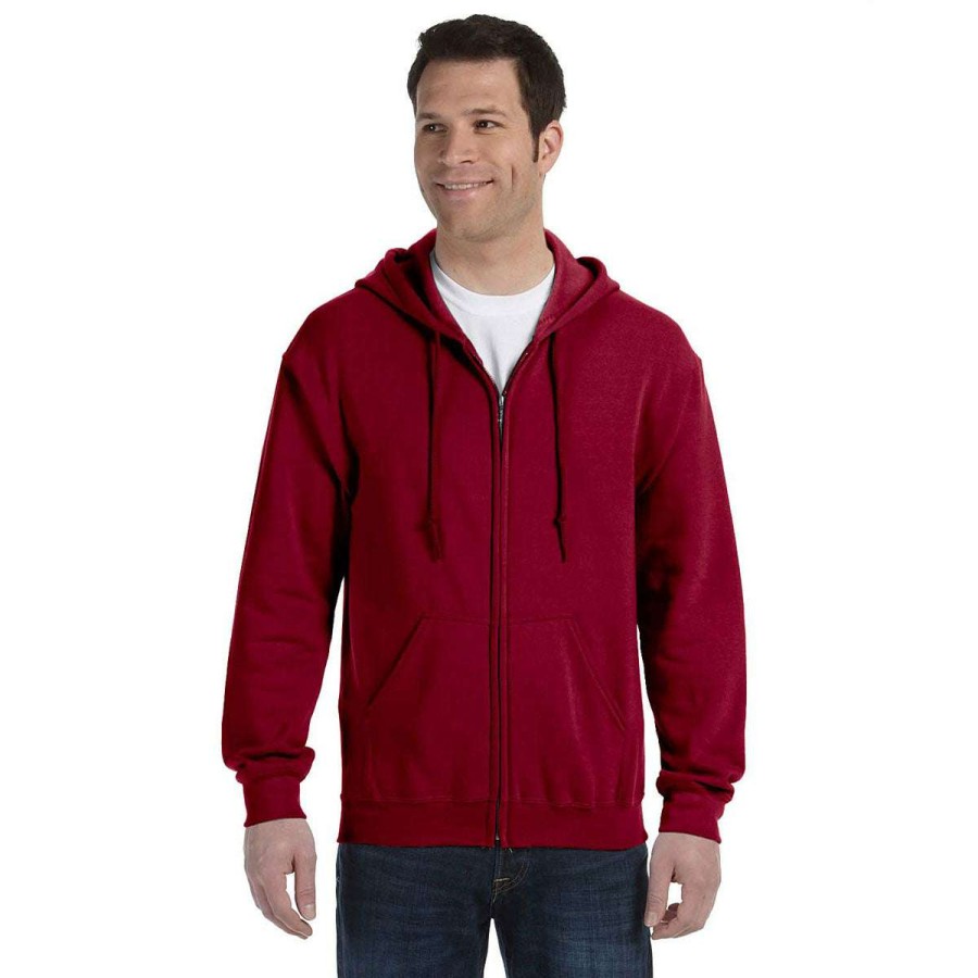 * Gildan Uni Cardinal Red Heavy Blend 50/50 Full Zip Hoodie | Full Zips