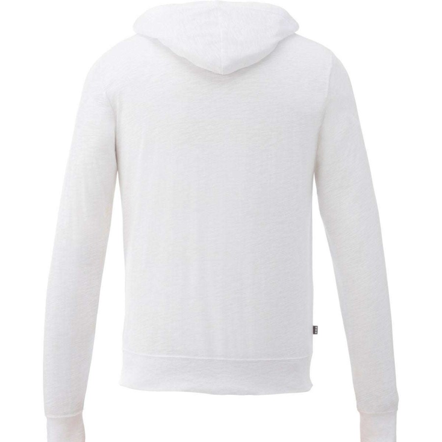 * Elevate Men'S White Garner Knit Full Zip Hoodie | Full Zips