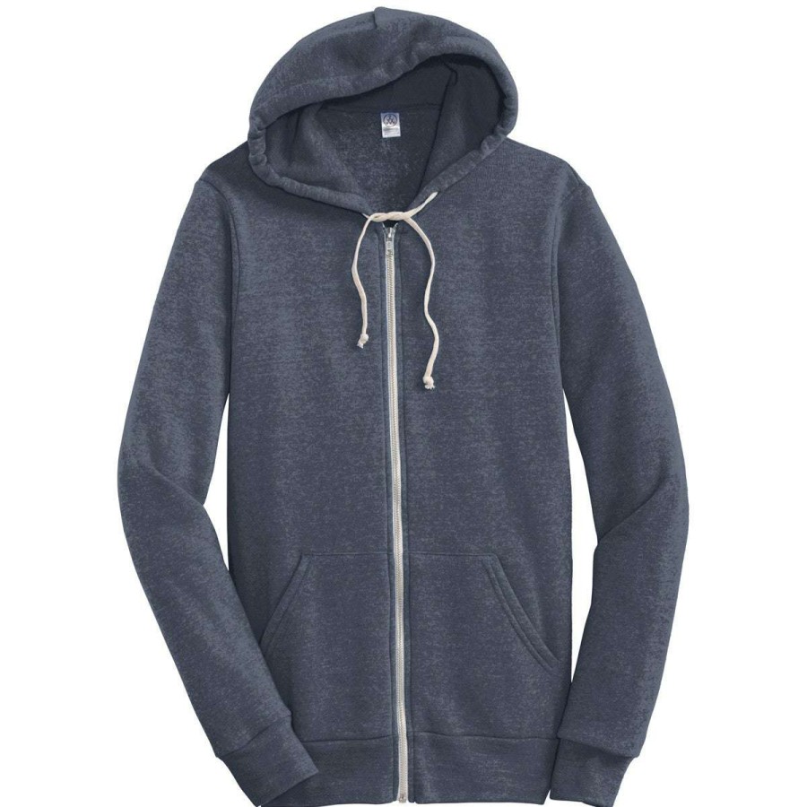 * Alternative Apparel Men'S True Navy Rocky Eco-Fleece Full Zip Hoodie | Full Zips