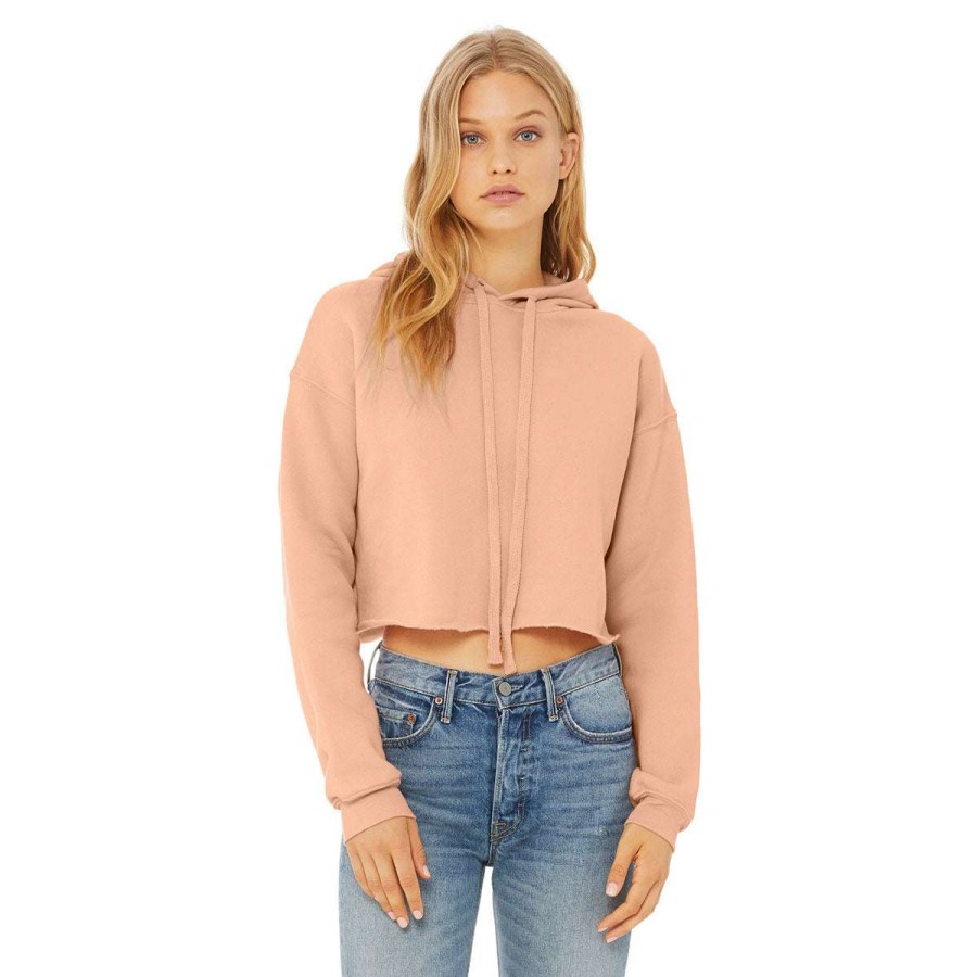 * Bella + Canvas Women'S Peach Cropped Fleece Hoodie | Sweatshirts