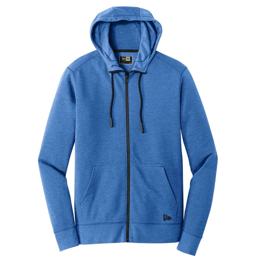 * New Era Men'S Royal Heather Tri-Blend Fleece Full Zip Hoodie | Full Zips