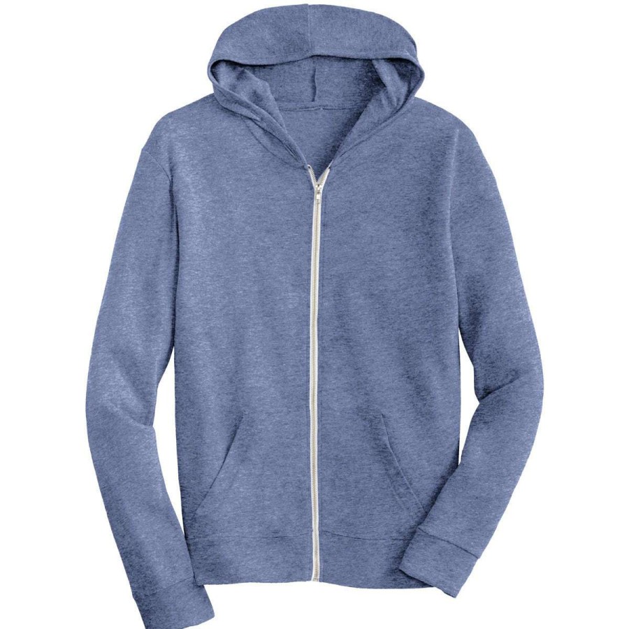 * Alternative Apparel Men'S Pacific Blue Eco-Jersey Zip Hoodie | Full Zips