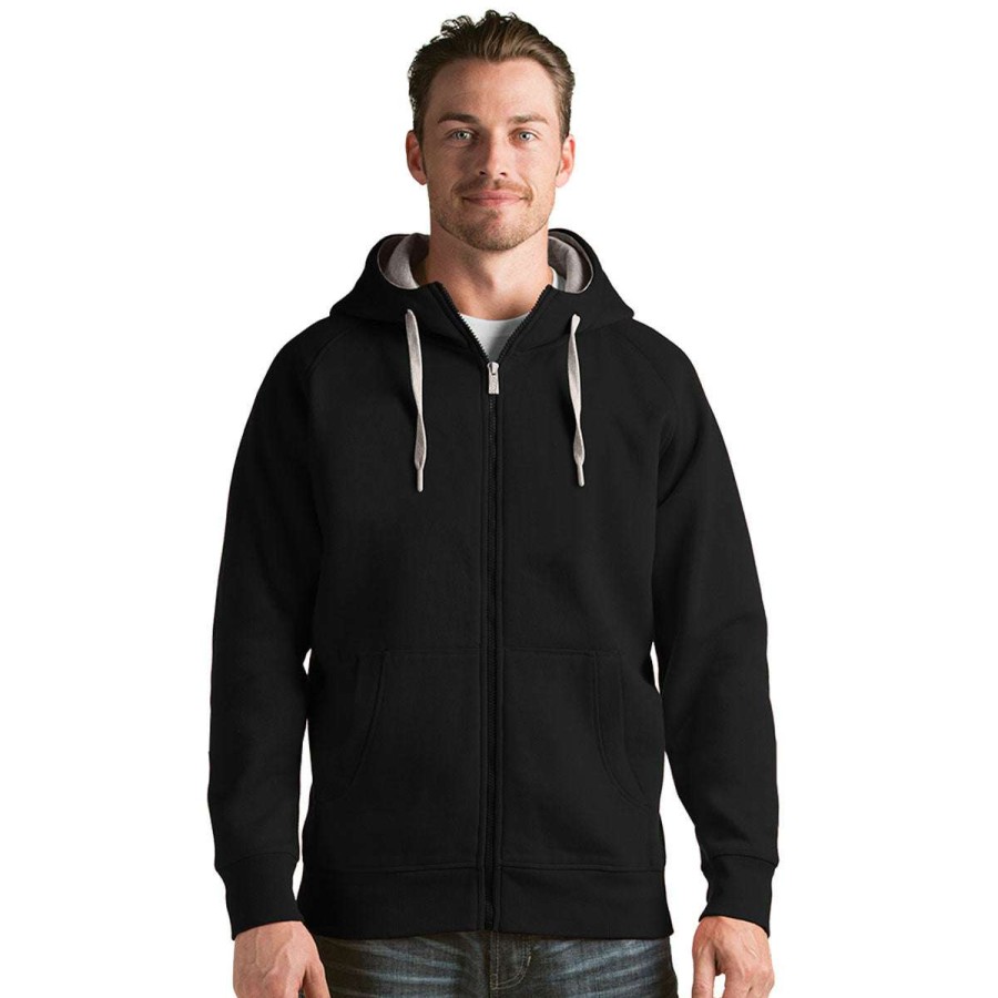 * Antigua Men'S Black Victory Full Zip Hoodie | Full Zips