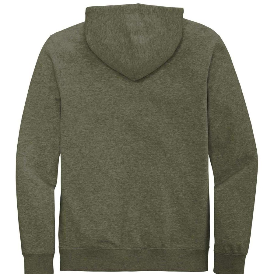 * District Men'S Heathered Olive V.I.T. Fleece Full-Zip Hoodie | Full Zips