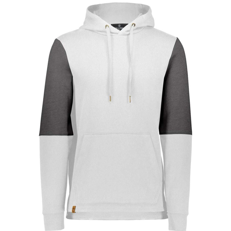 * Holloway Men'S White/Carbon Heather Ivy League Team Hoodie | Sweatshirts