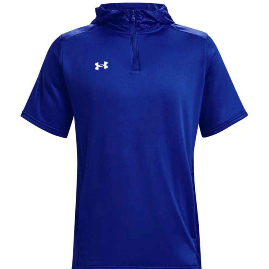 * Under Armour Men'S Royal/White Command Short Sleeve Hoodie | Quarter Zips