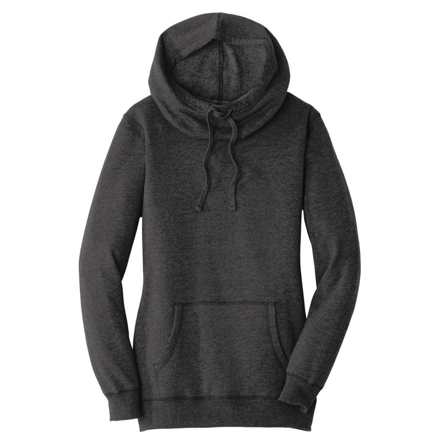 * District Women'S Heathered Black Lightweight Fleece Hoodie | Sweatshirts