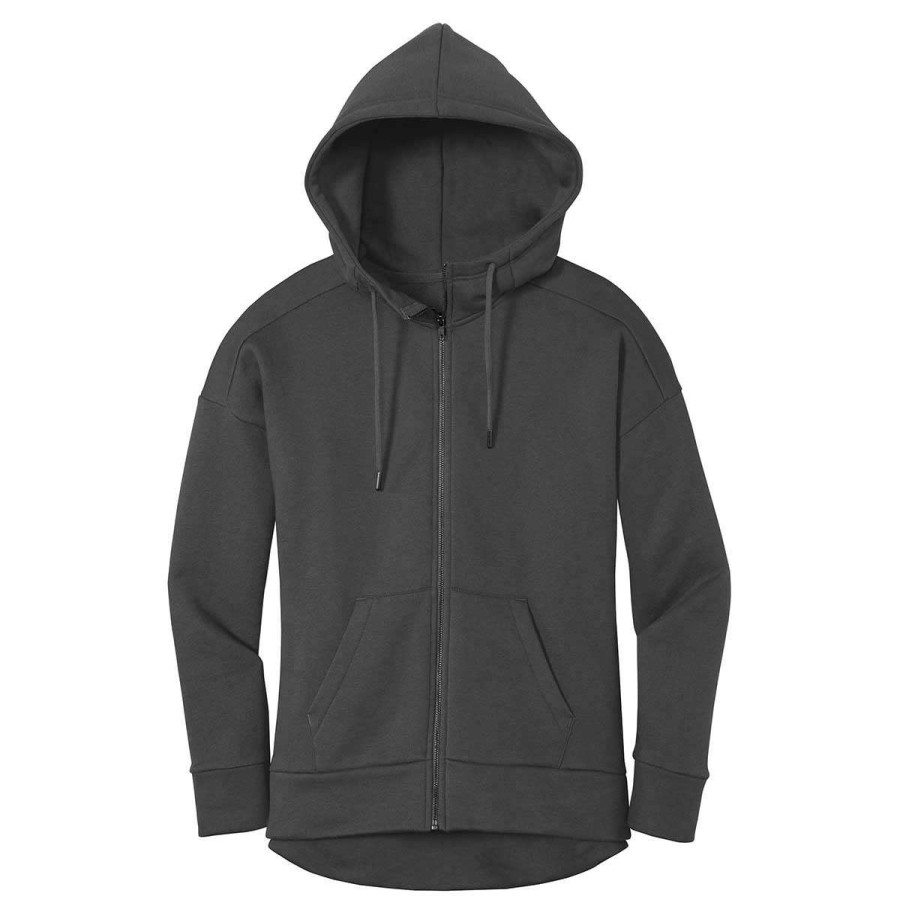 * District Women'S Charcoal Perfect Weight Fleece Full-Zip Hoodie | Full Zips