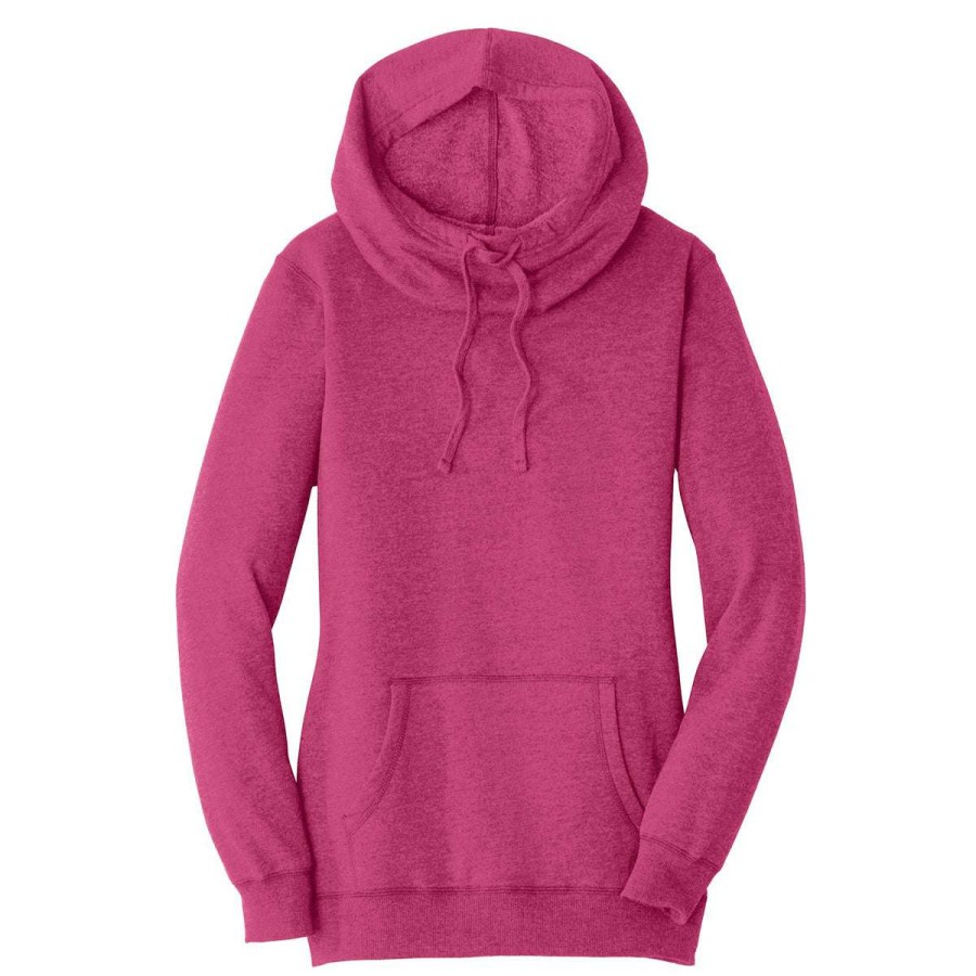 * District Women'S Heathered Pink Azalea Lightweight Fleece Hoodie | Sweatshirts