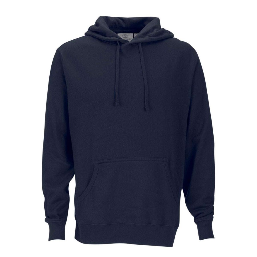 * Vantage Men'S Deep Navy Premium Lightweight Fleece Pullover Hoodie | Sweatshirts