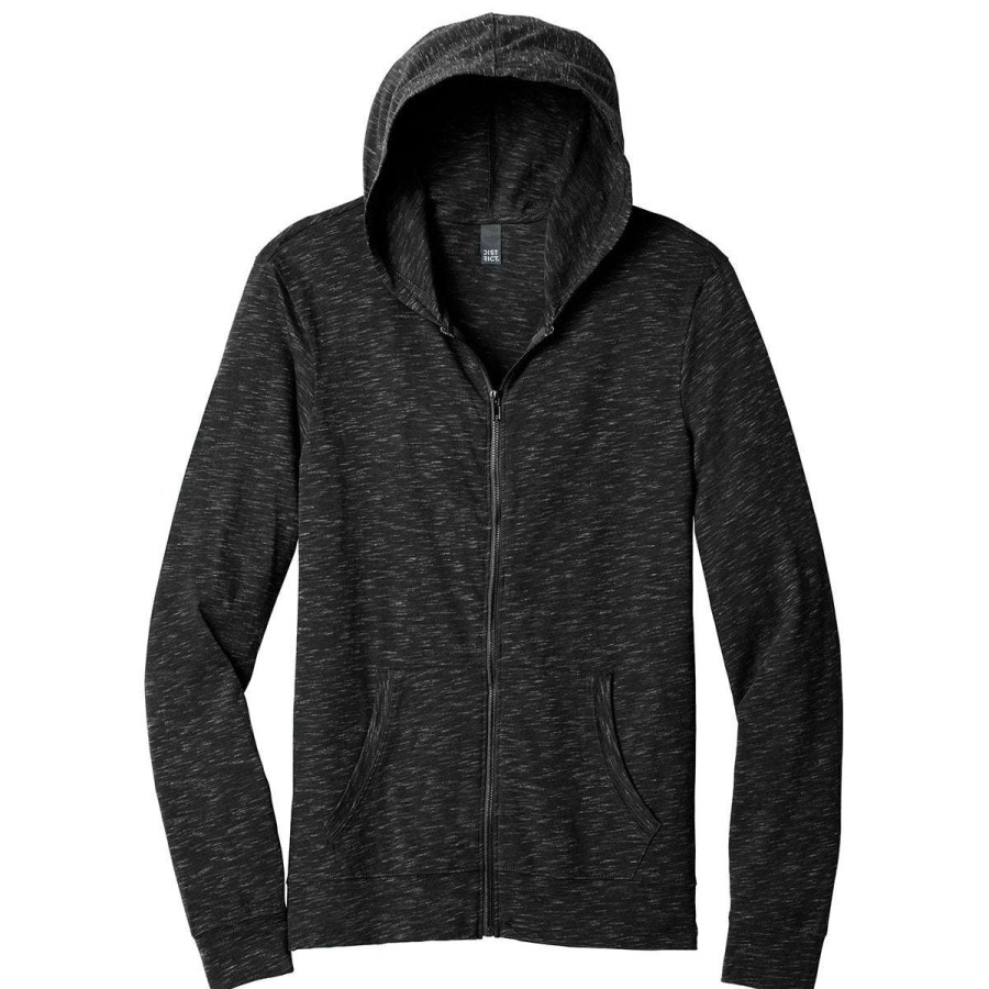 * District Men'S Black Medal Full-Zip Hoodie | Full Zips