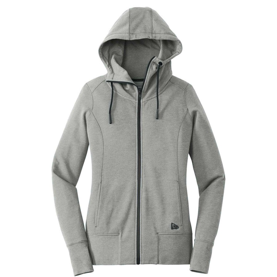 * New Era Women'S Shadow Grey Heather Tri-Blend Fleece Full Zip Hoodie | Full Zips