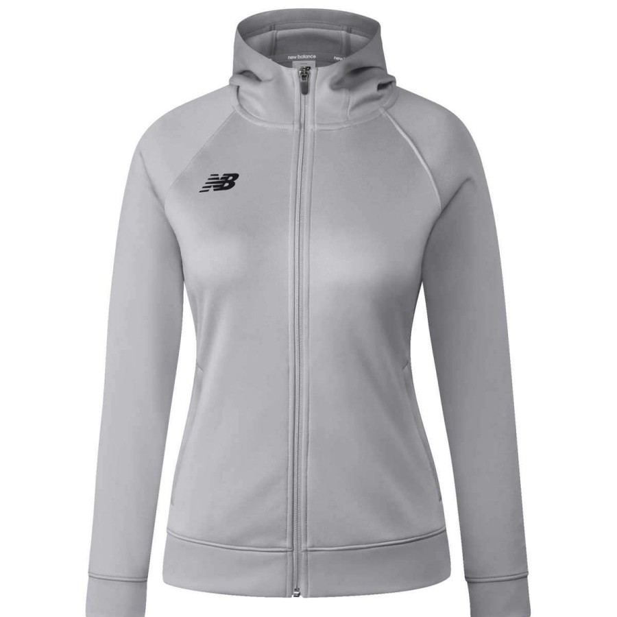 * New Balance Women'S Light Grey Travel Hoodie | Full Zips