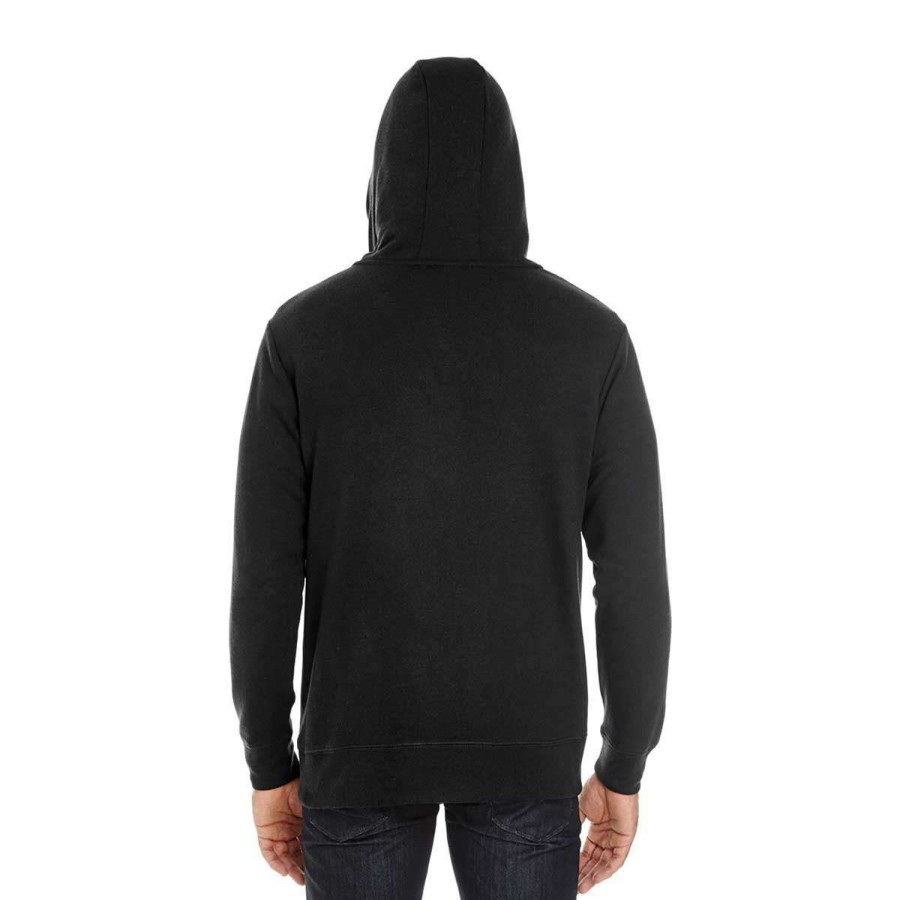 * Threadfast Uni Black Solid Triblend French Terry Hoodie | Sweatshirts