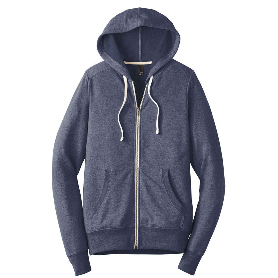 * District Men'S New Navy Perfect Tri French Terry Full-Zip Hoodie | Full Zips