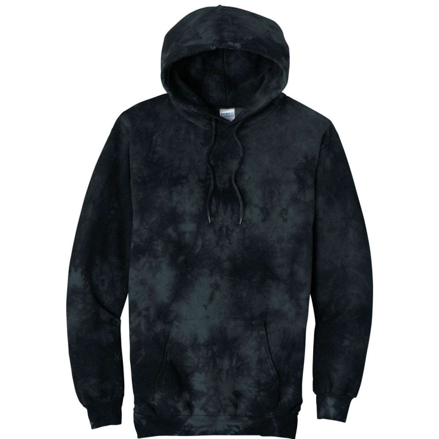 * Port & Company Men'S Black Crystal Tie-Dye Pullover Hoodie | Sweatshirts