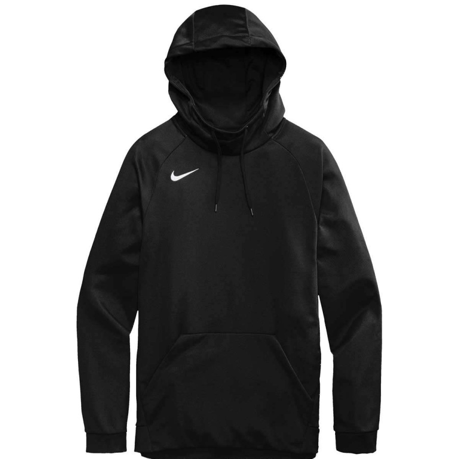 * Nike Men'S Team Black Therma-Fit Pullover Fleece Hoodie | Sweatshirts