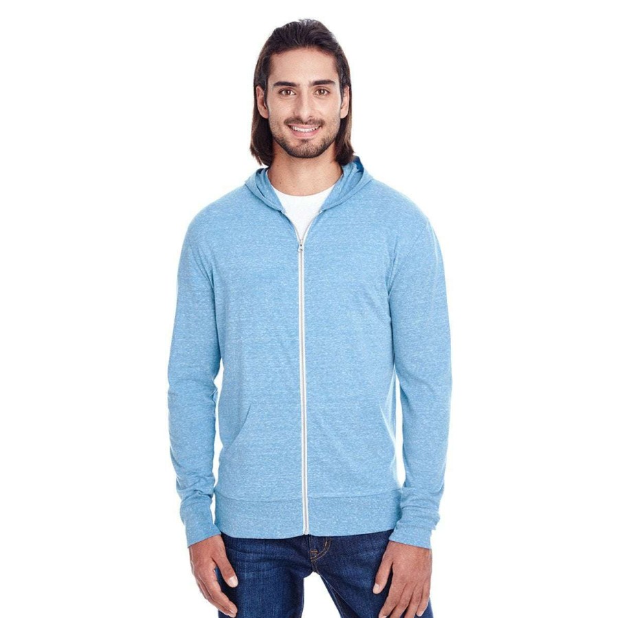 * Threadfast Uni Royal Triblend Full-Zip Light Hoodie | Full Zips