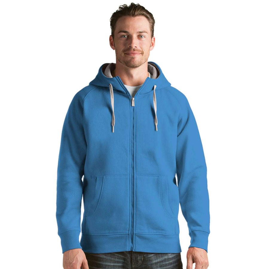 * Antigua Men'S Columbia Blue Victory Full Zip Hoodie | Full Zips