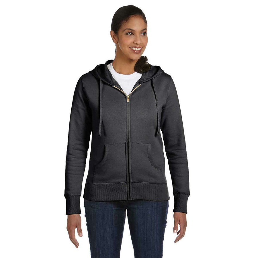 * Econscious Women'S Charcoal Organic/Recyclyed Full-Zip Hoodie | Full Zips