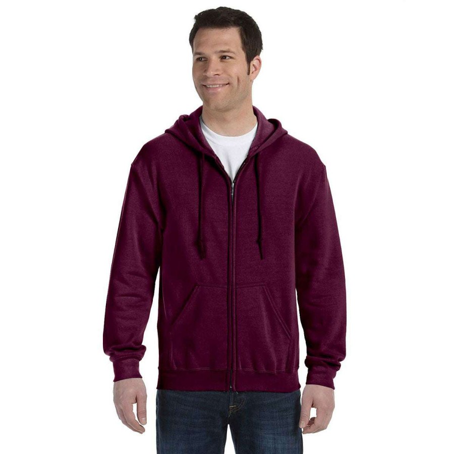 * Gildan Uni Maroon Heavy Blend 50/50 Full Zip Hoodie | Full Zips