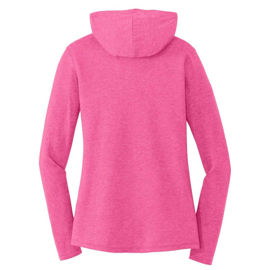 * District Women'S Fuchsia Frost Perfect Tri Long Sleeve Hoodie | Cotton