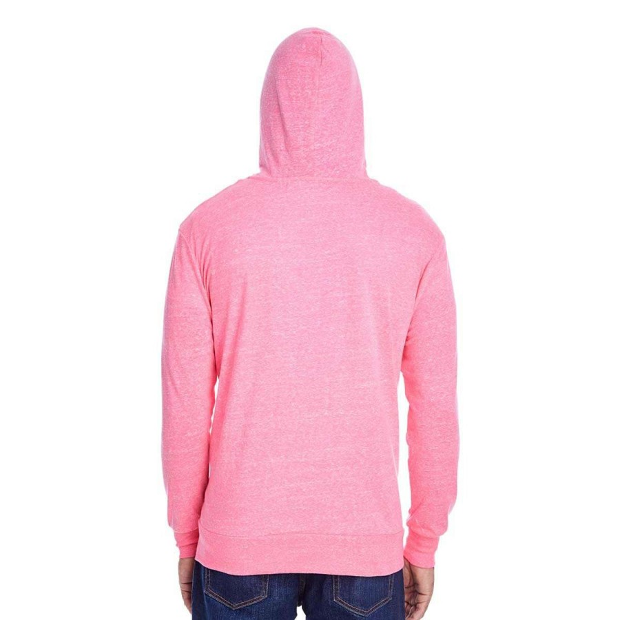 * Threadfast Uni Neon Pink Triblend Full-Zip Light Hoodie | Full Zips