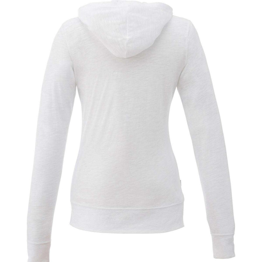 * Elevate Women'S White Garner Knit Full Zip Hoodie | Full Zips