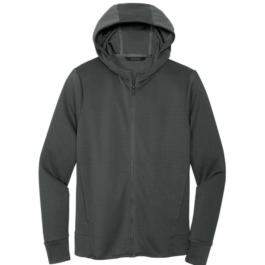 * Mercer+Mettle Men'S Anchor Grey Double-Knit Full Zip Hoodie | Full Zips