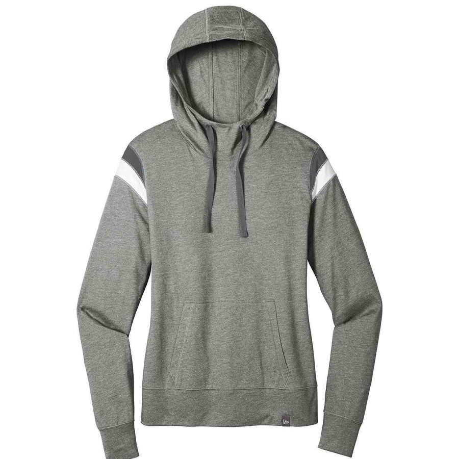 * New Era Women'S Shadow Grey Heather/Graphite/White Heritage Blend Varsity Hoodie | Sweatshirts