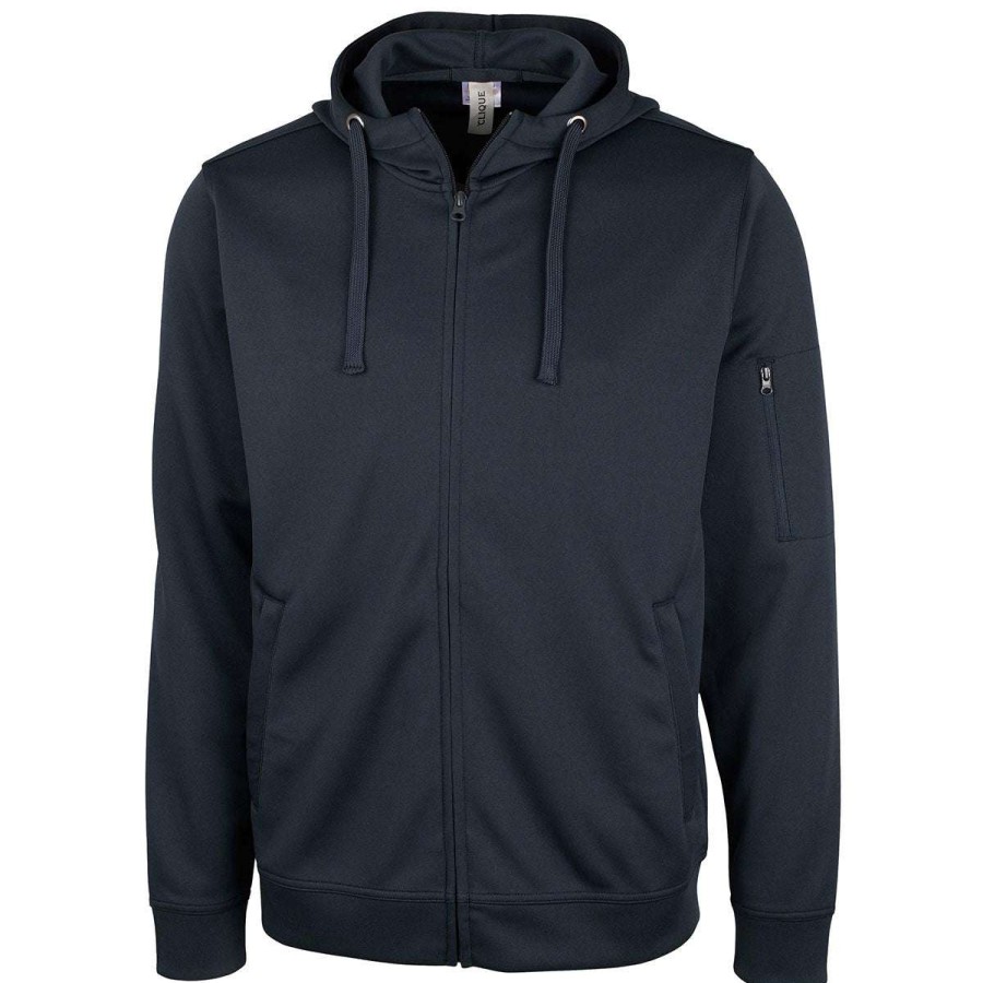 * Clique Men'S Navy Lift Performance Full Zip Hoodie | Full Zips