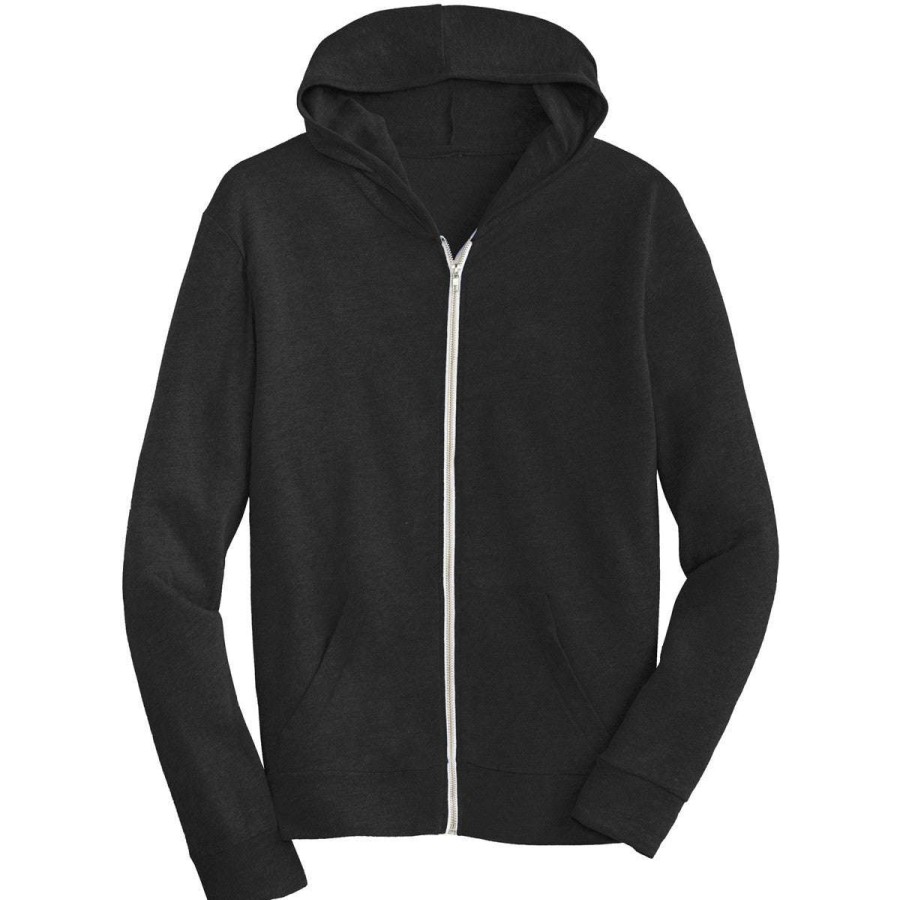 * Alternative Apparel Men'S True Black Eco-Jersey Zip Hoodie | Full Zips