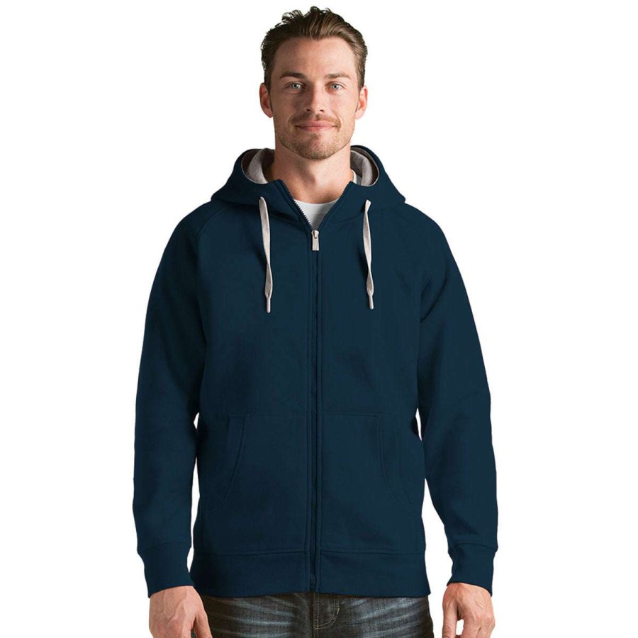 * Antigua Men'S Navy Victory Full Zip Hoodie | Full Zips