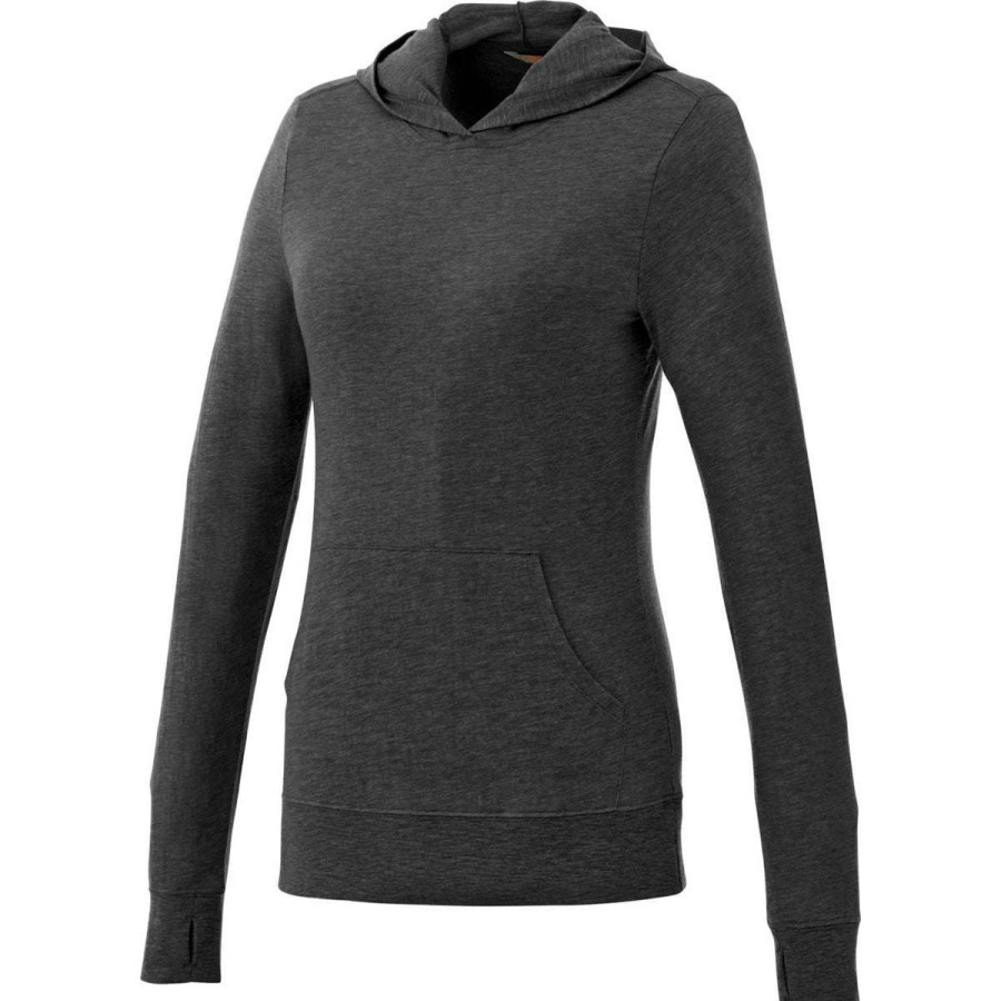 * Elevate Women'S Heather Dark Charcoal Howson Knit Hoodie | Sweatshirts