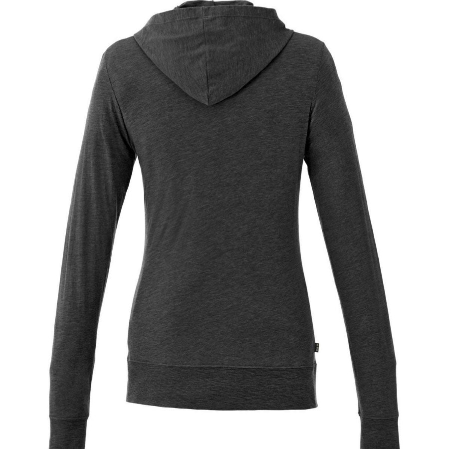 * Elevate Women'S Heather Dark Charcoal Howson Knit Hoodie | Sweatshirts